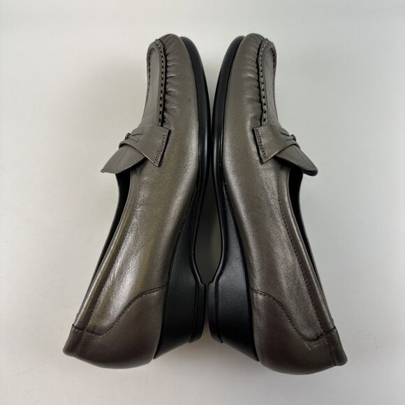 SAS Easier Slip On Loafer Pewter Leather Silver Metallic Wedge Womens Size 8.5 M - Picture 12 of 13